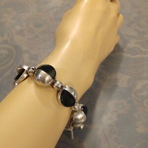 Vintage ANTONIO PINEDA Taxco 970 Sterling Silver  Modernist Bracelet